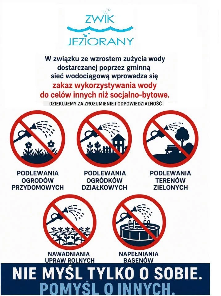 Zakaz podlewania i mycia aut w Jezioranach. Fala upałów daje się we znaki